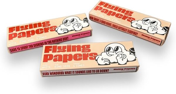 Pre Rolled Cones - Flying Papers - Pre Rolled Rolling Paper with Tips King Size White Cones, 12 Count