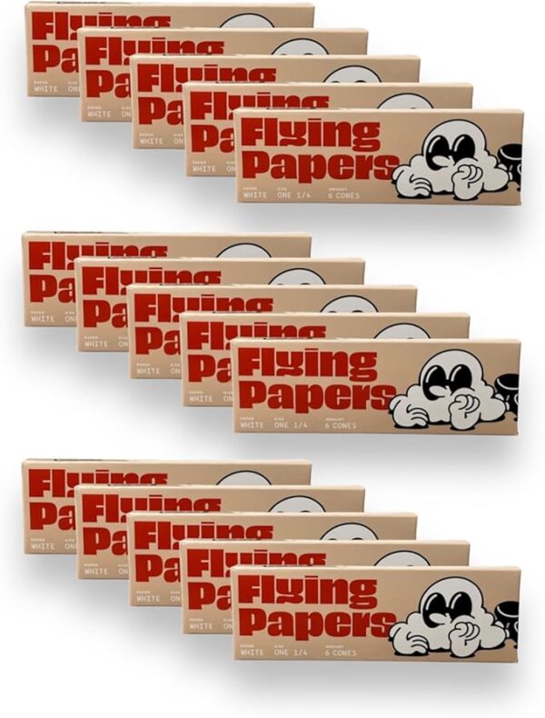 Pre Rolled Cones - Flying Papers - Pre Rolled Rolling Paper with Tips 1 1/4 Size White Cones, 90 Count