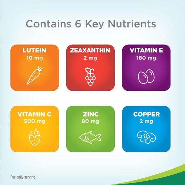PreserVision AREDS 2 Eye Vitamin & Mineral Supplement, Contains Lutein, Vitamin C, Zeaxanthin, Zinc & Vitamin E, 120 Softgels - Image 2