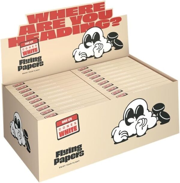 Pre Rolled Cones - Flying Papers - Pre Rolled Rolling Paper with Tips 1 1/4 Size White Cones, 120 Count - Image 3