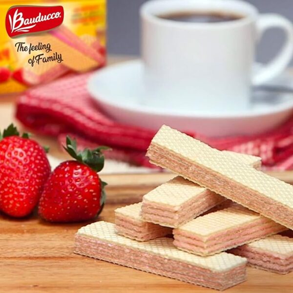Bauducco Strawberry Wafers - Crispy Wafer Cookies With 3 Delicious, Indulgent, Decadent Layers of Strawberry Flavored Cream - Image 2