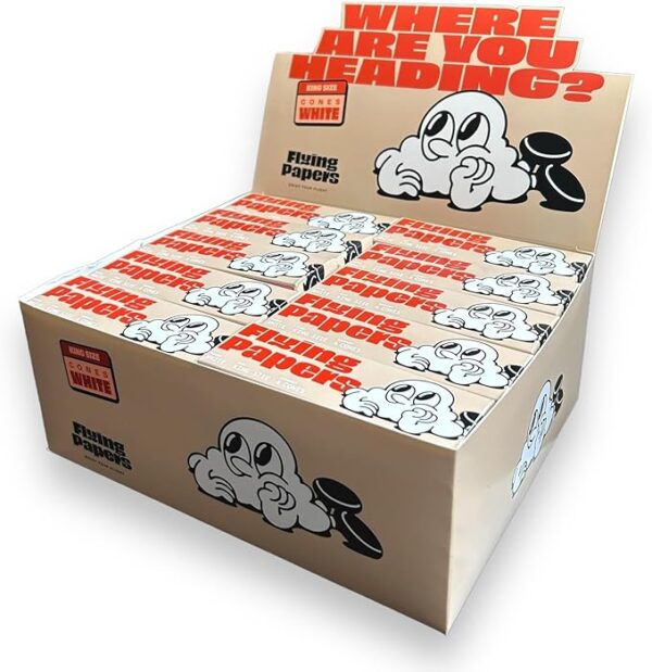 Pre Rolled Cones - Flying Papers - Pre Rolled Rolling Paper with Tips King Size White Cones, 16 Count - Image 4