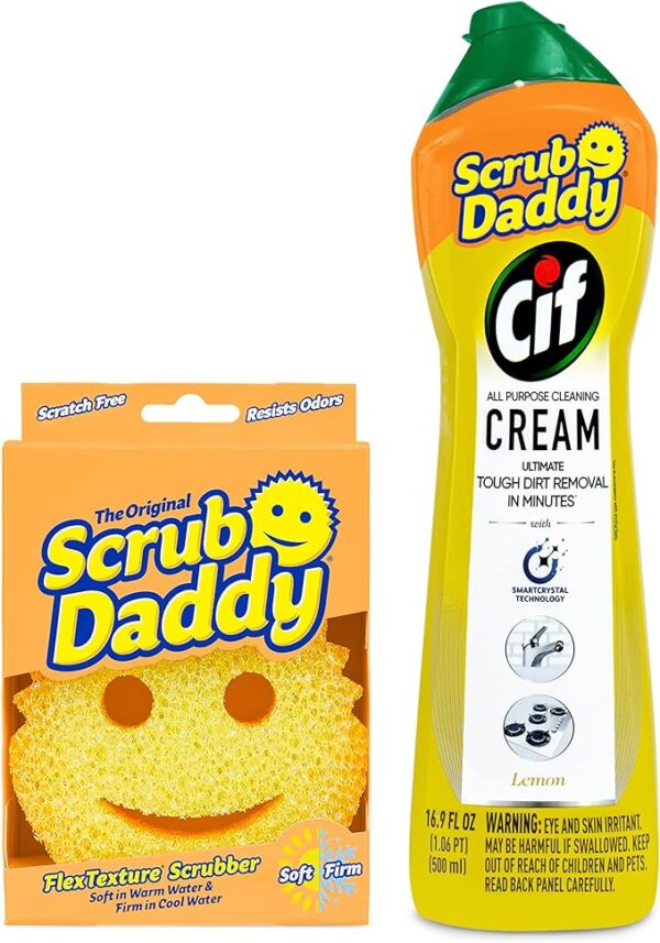 Scrub Daddy + Cif All Purpose Cleaner, Lemon - Non Scratch Sponges