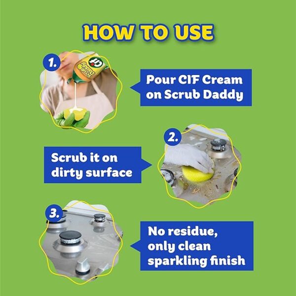 Scrub Daddy + Cif All Purpose Cleaner, Lemon - Non Scratch Sponges - Image 5