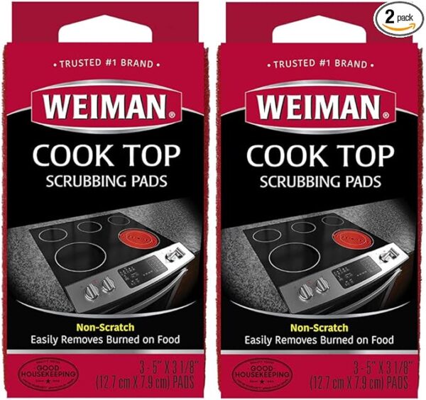 Weiman Cook Top Scrubbing Pads, 3 Count, 2 Pack Cuts