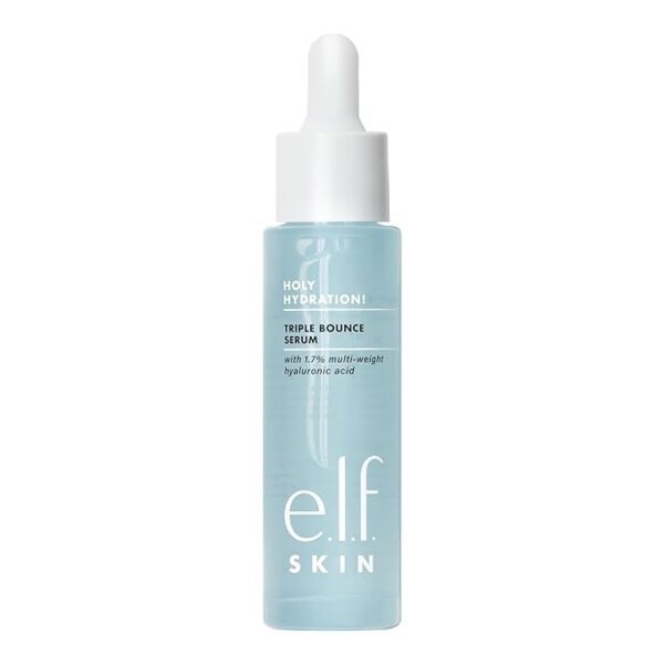 e.l.f. SKIN Holy Hydration! Triple Bounce Serum, 1.7% Hyaluronic Acid Serum For Plump