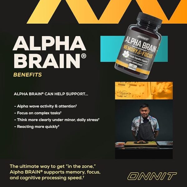 ONNIT Alpha Brain Premium Nootropic Brain Supplement, 30 Count, for Men & Women - Caffeine-Free Focus Capsules for Concentration, Brain Booster - Image 2