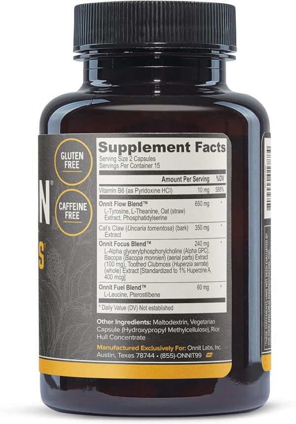 ONNIT Alpha Brain Premium Nootropic Brain Supplement, 30 Count, for Men & Women - Caffeine-Free Focus Capsules for Concentration, Brain Booster - Image 4